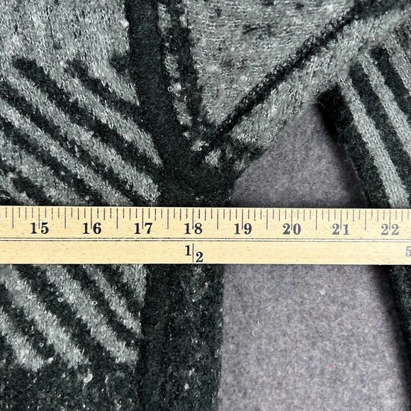 prAna Sweater Womens XS Gray Green Striped Wrap Cardigan Wool Blend CELANDINE - Picture 14 of 15